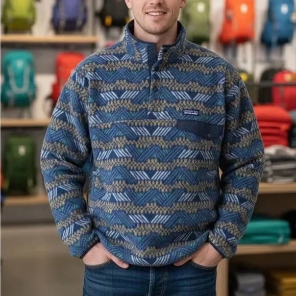 synchilla aztec print patagonia native print fleece